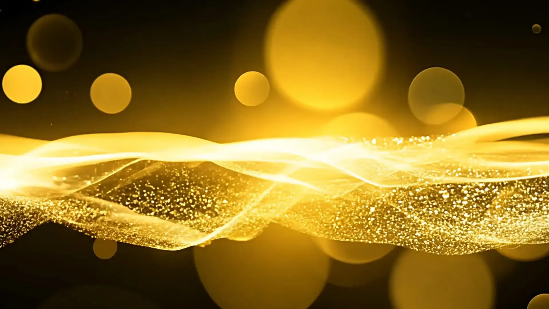 Golden Wave and Bokeh Particle Overlay for Luxury Title Animation